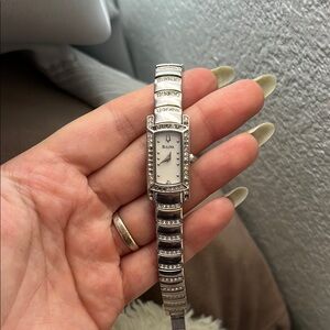 Bulova Silver Diamond Accent Watch